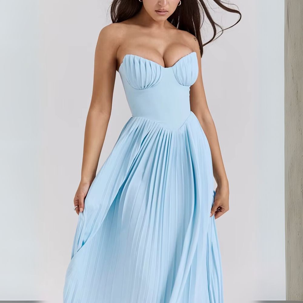 Kalinda | Elegant Plisseret Kjole