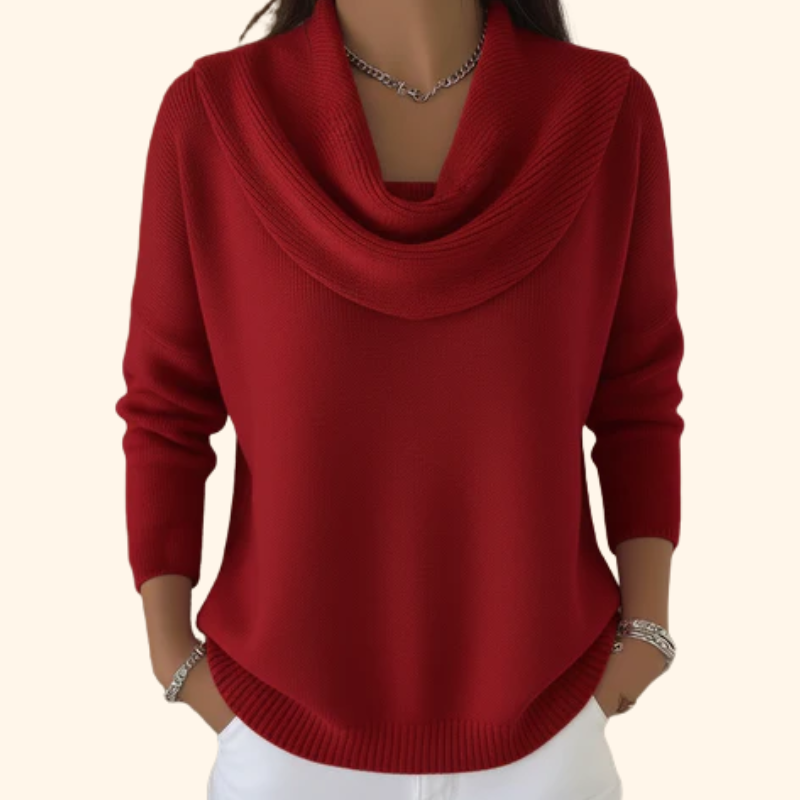 Avalisse – Weicher Strickpullover mit schickem Kragen