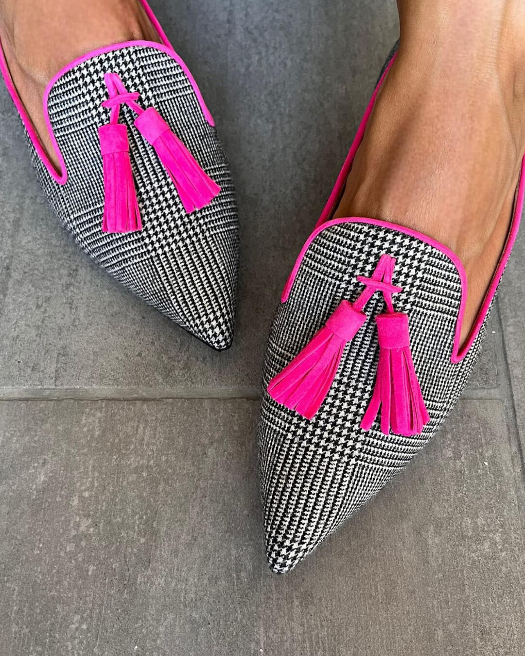 Ellaine | Angivet loafers med fluo frynser