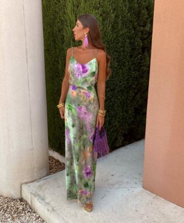 Anisten™ | Stilfuld Maxi Kjole med Halo-Dye Mønster og Aftagelig Sjæl