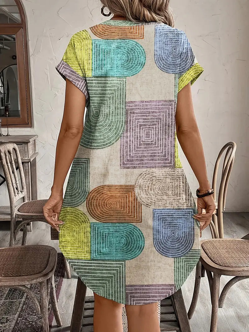 Lucille™ | Elegant Geometrisk Kjole
