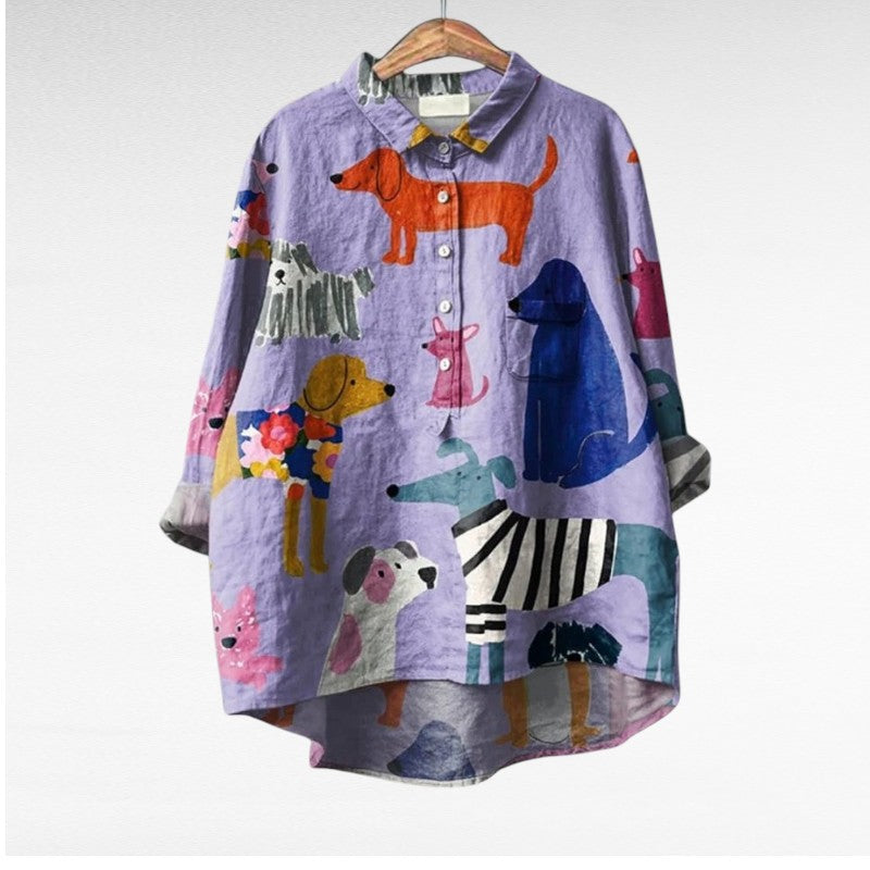 Mary Jane® | Eksklusiv Damebluse med Hundemotiv