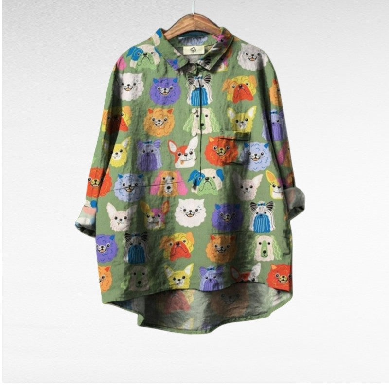 Mary Jane® | Eksklusiv Damebluse med Hundemotiv