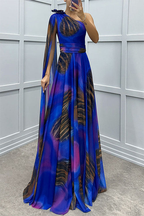 Lilliagirl – Kjole uden stropper i chiffon med print