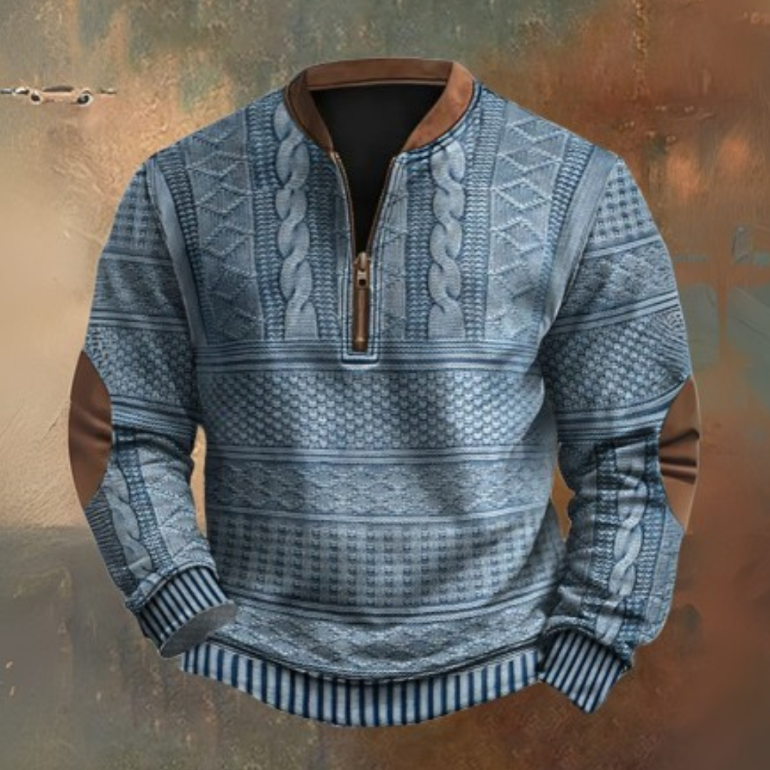 Sweater med kvart lynlås