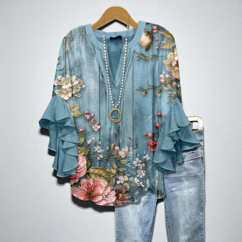 Fleur de Ciel – Bluse, der blomstrer i elegance