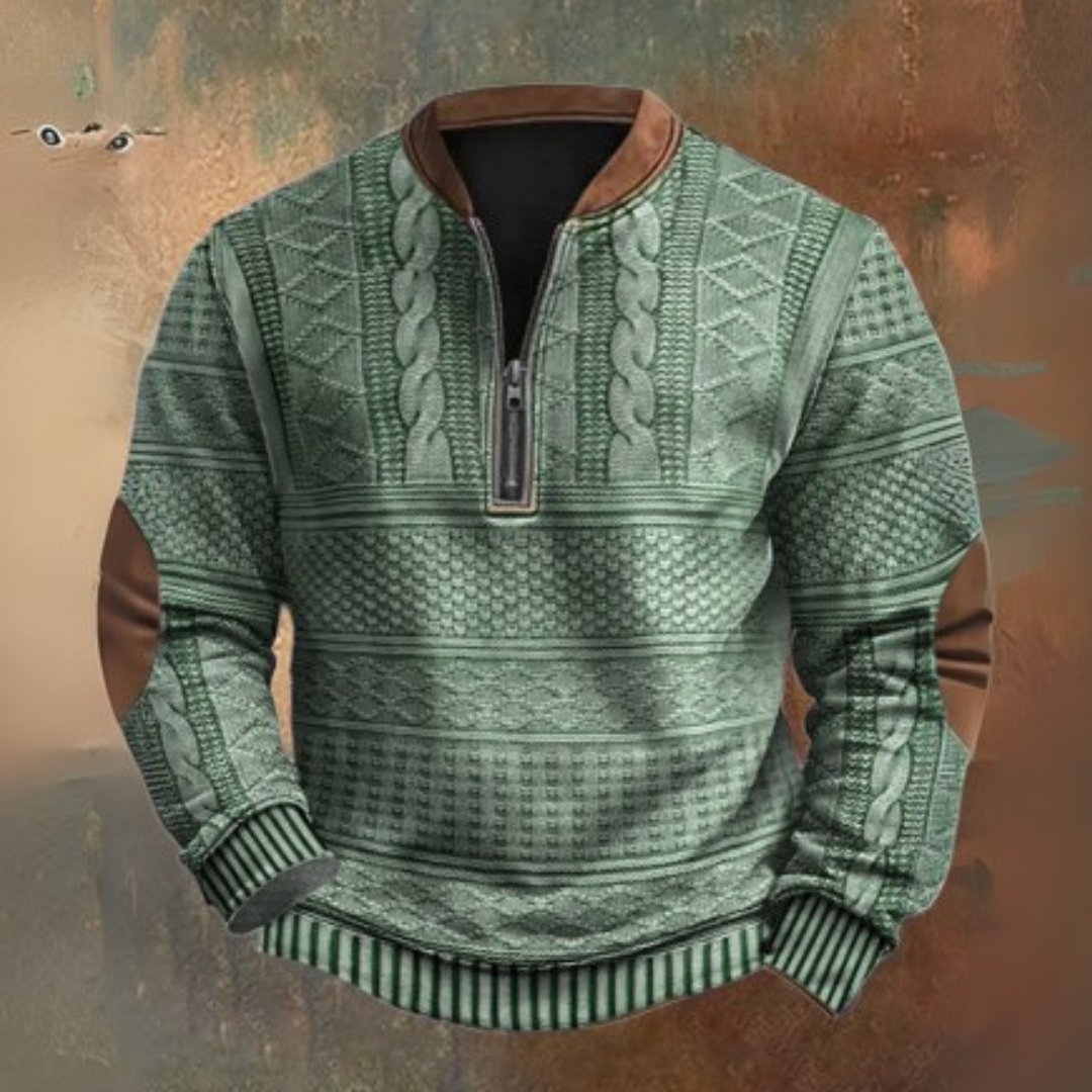 Sweater med kvart lynlås