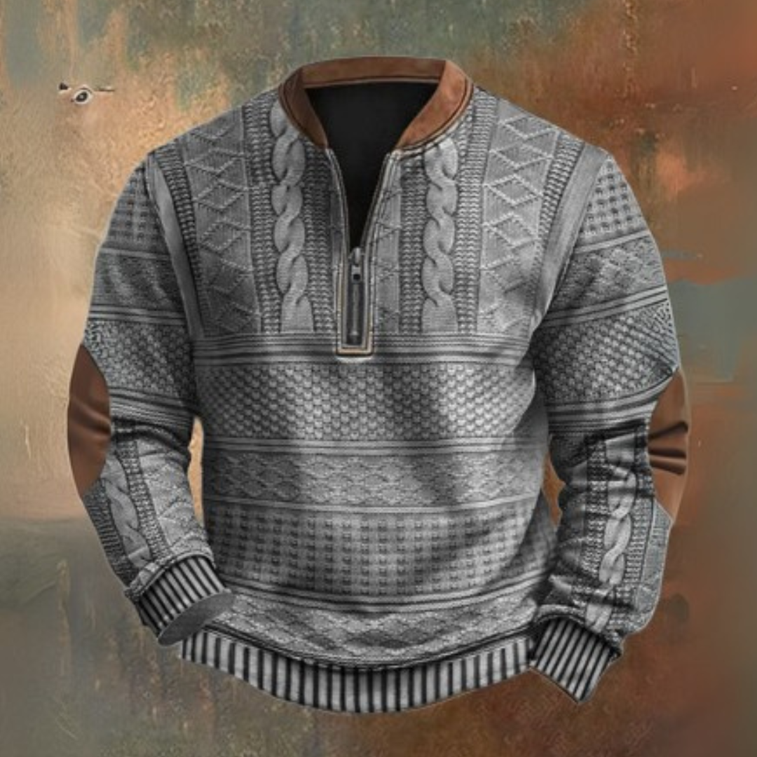 Sweater med kvart lynlås