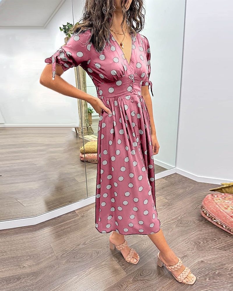 Monique™ | Elegant Kjole med Prikker