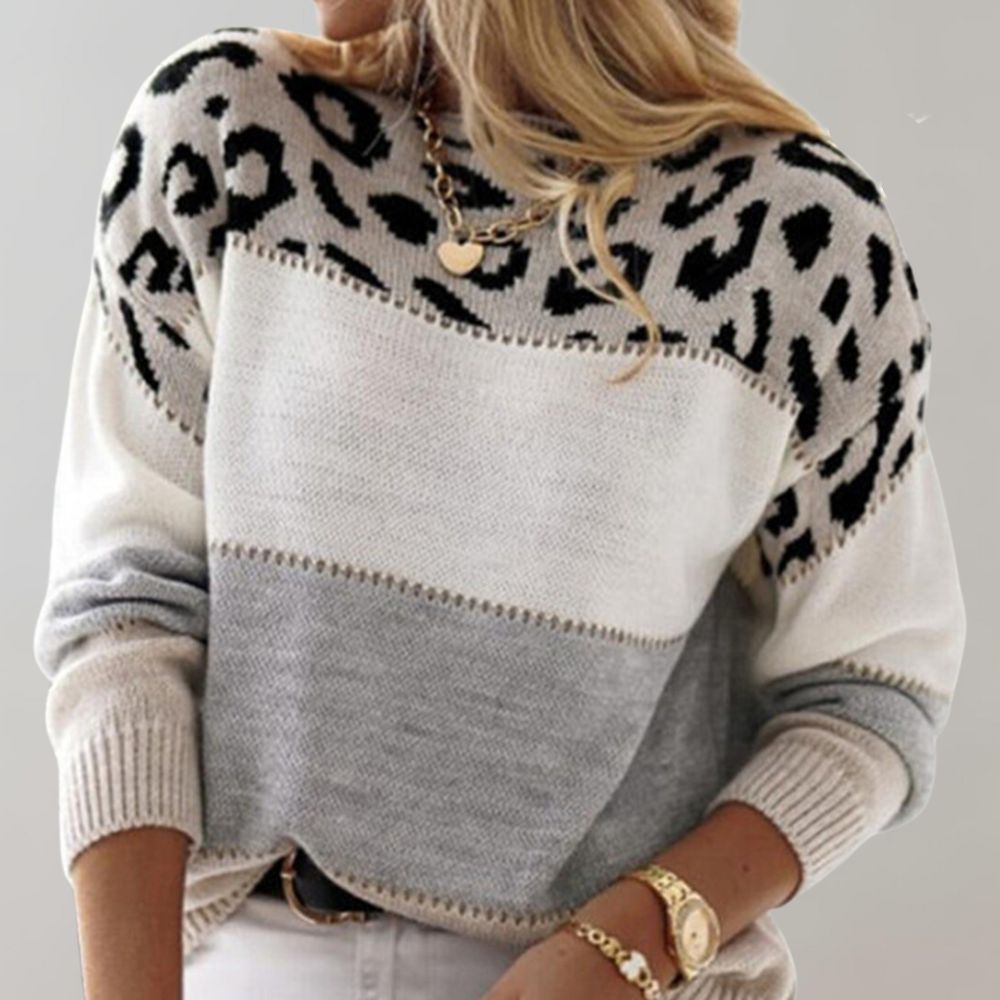 Charlene | Casual Sweater med Pantherprint