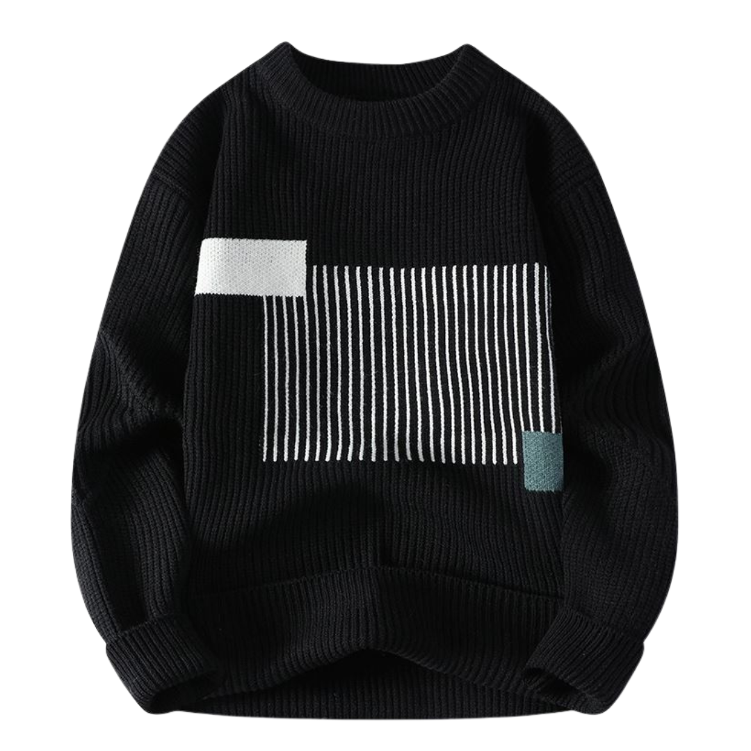 Sweater med Geometrisk Farveblok