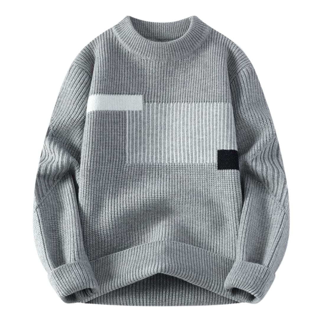 Sweater med Geometrisk Farveblok
