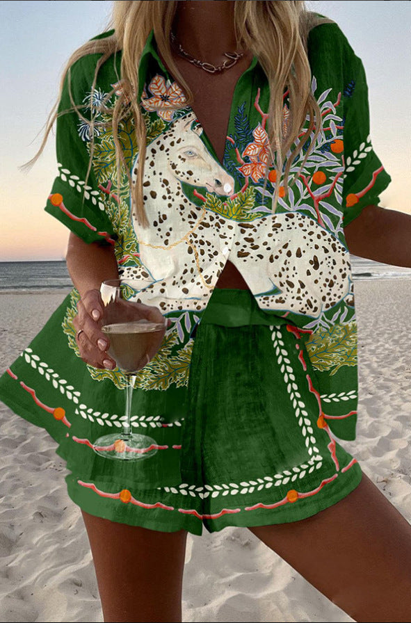 Céphira™ | Kort hør sæt med hesteprint