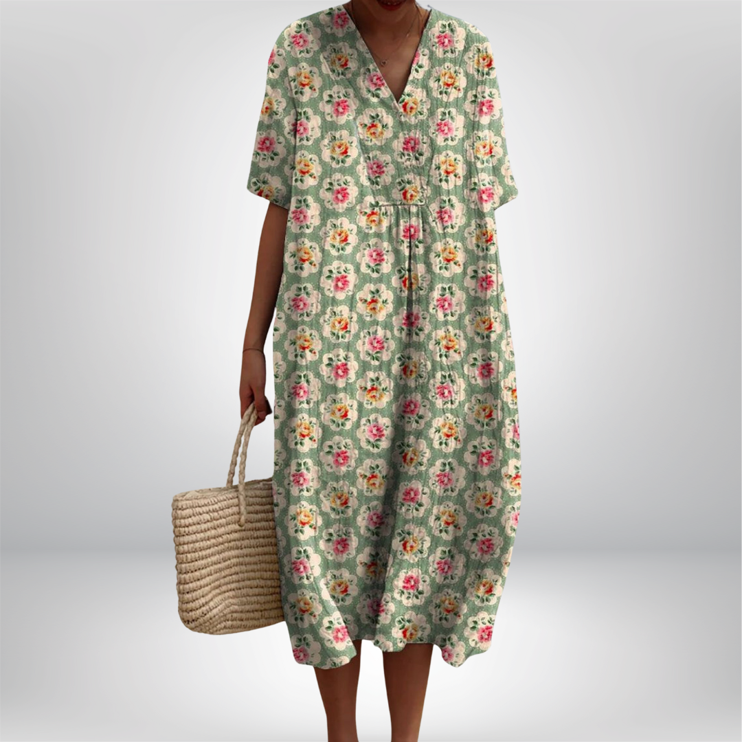 Femke | Vintage Kjole med Blomsterprint - Limited Edition