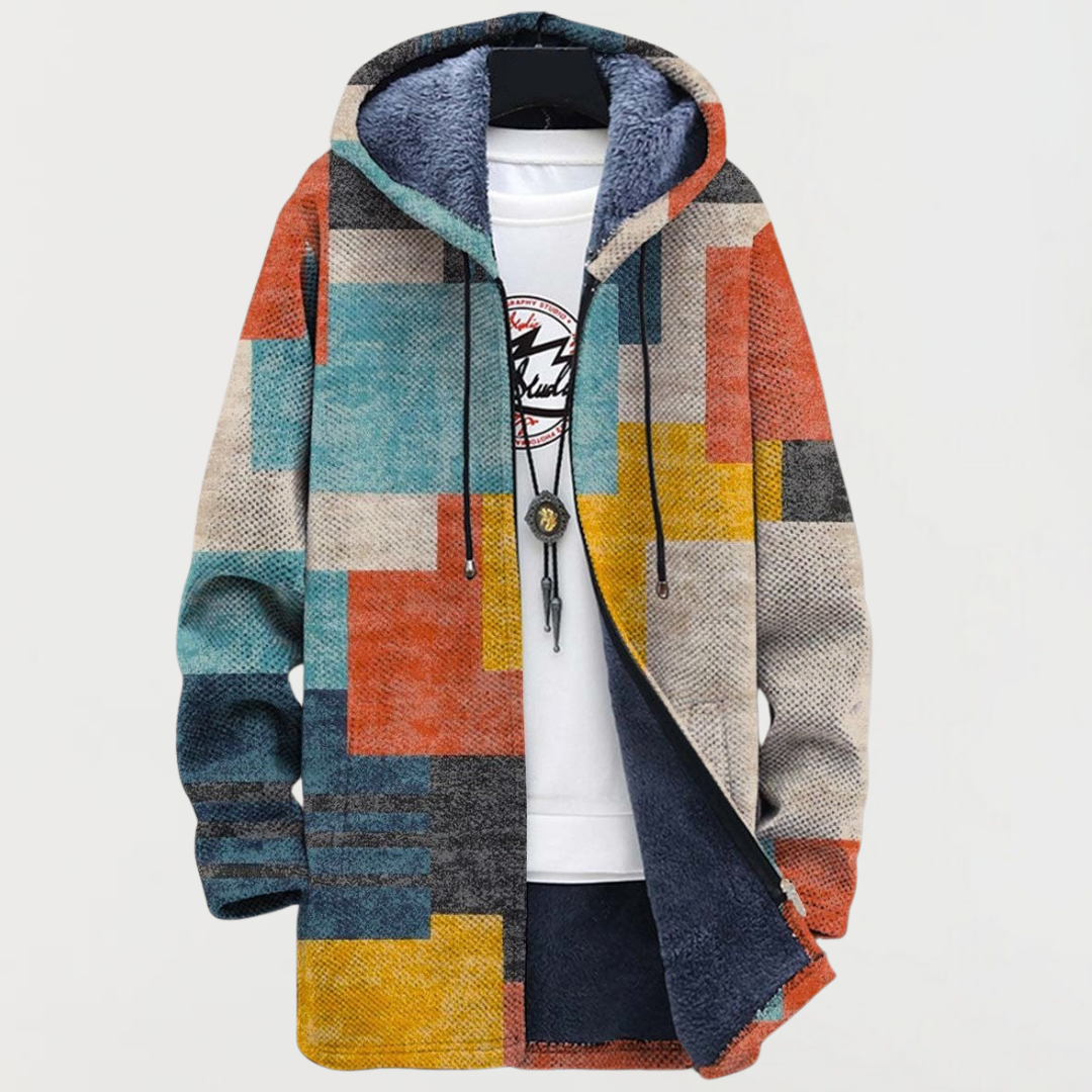 Cleo | Geometrisk Farveblok Hoodie