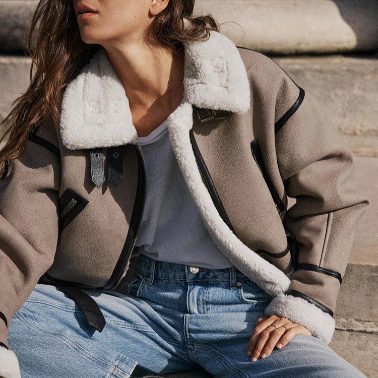 Bellini | Universel læderjakke i khaki