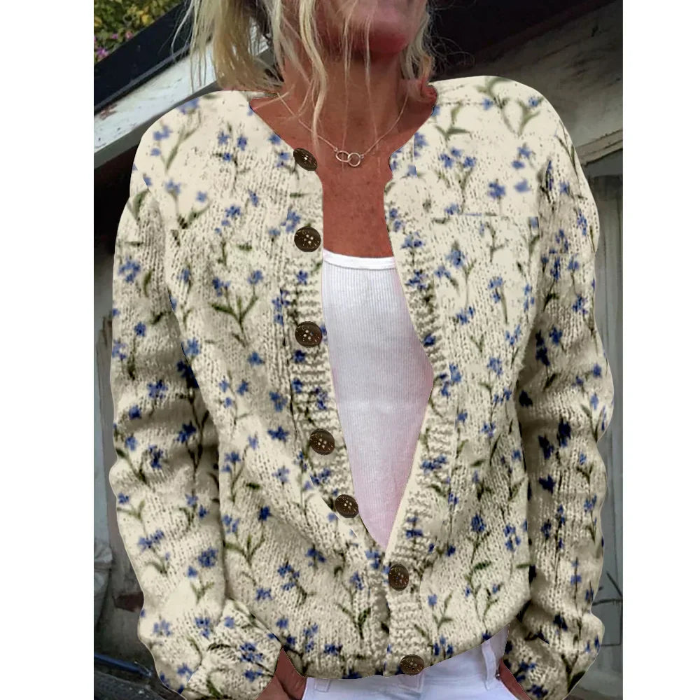 Marie | Elegant cardigan med print