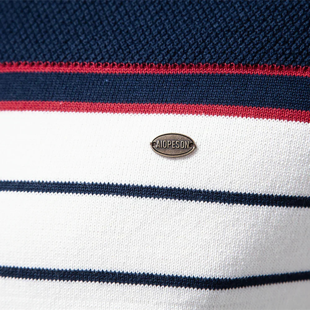 Adrien™ | Stribet Marine Pullover