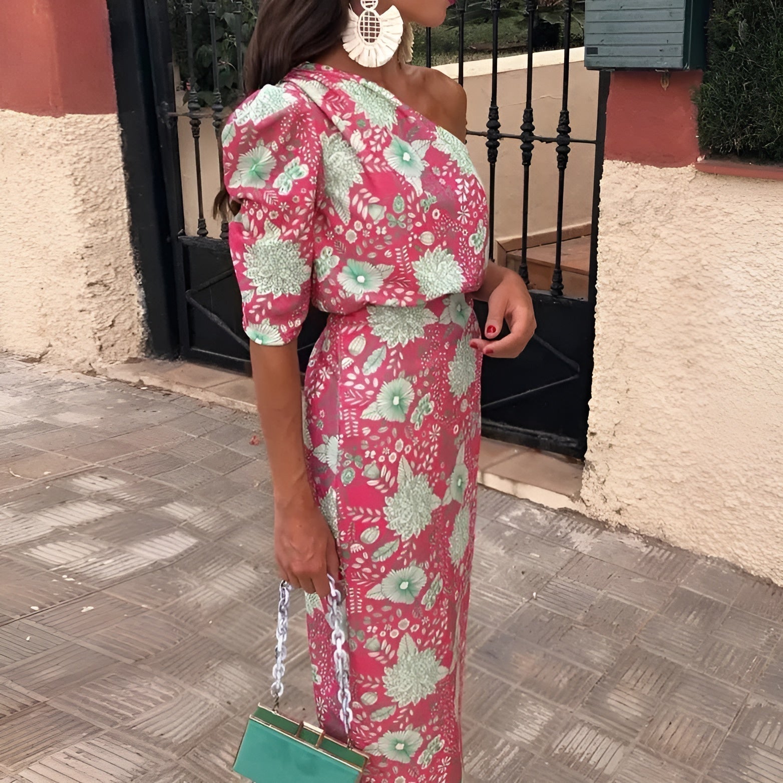 Émilie™ | Lang kjole med print