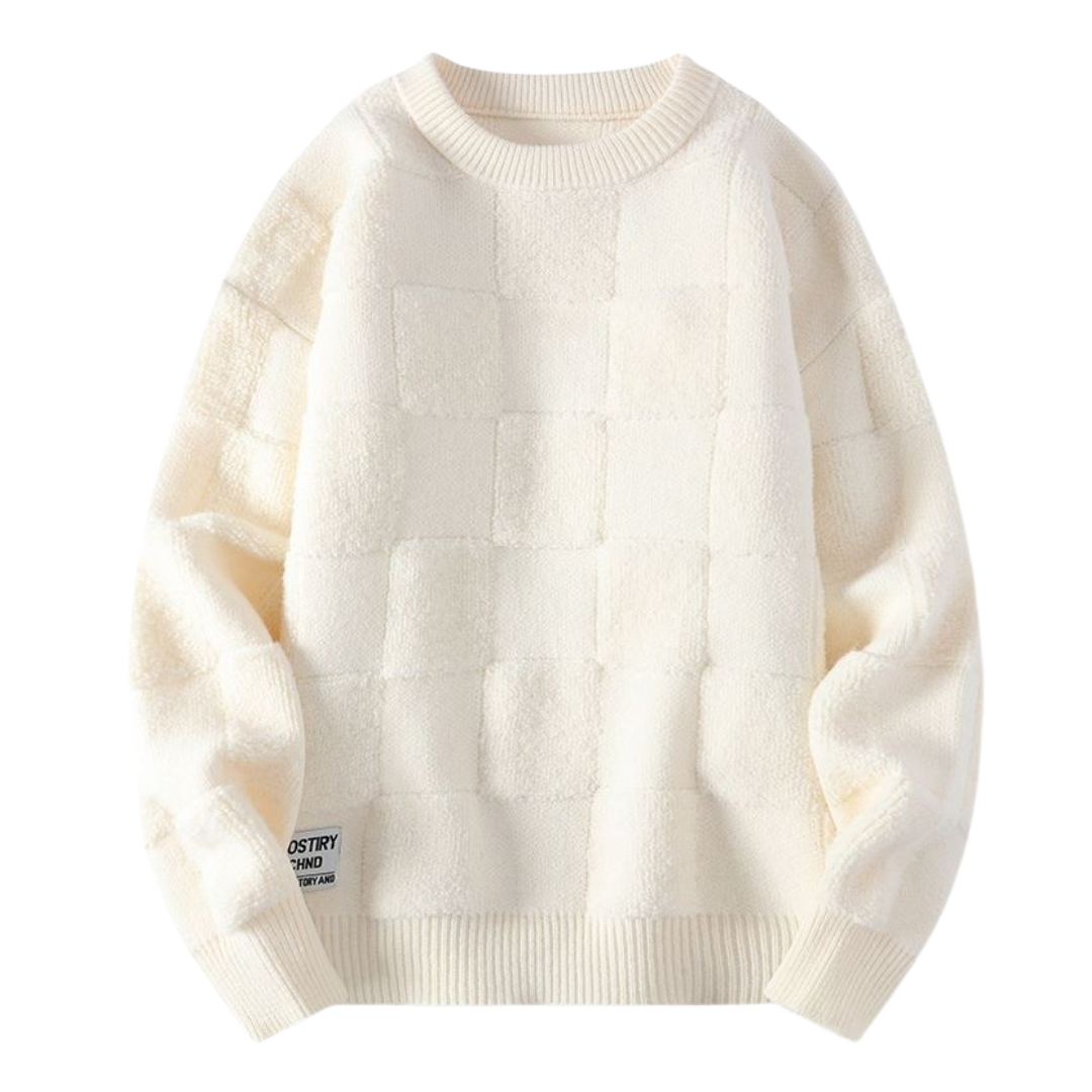 Unik Sweater med Skakmønster