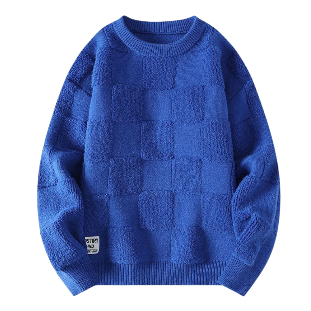 Unik Sweater med Skakmønster