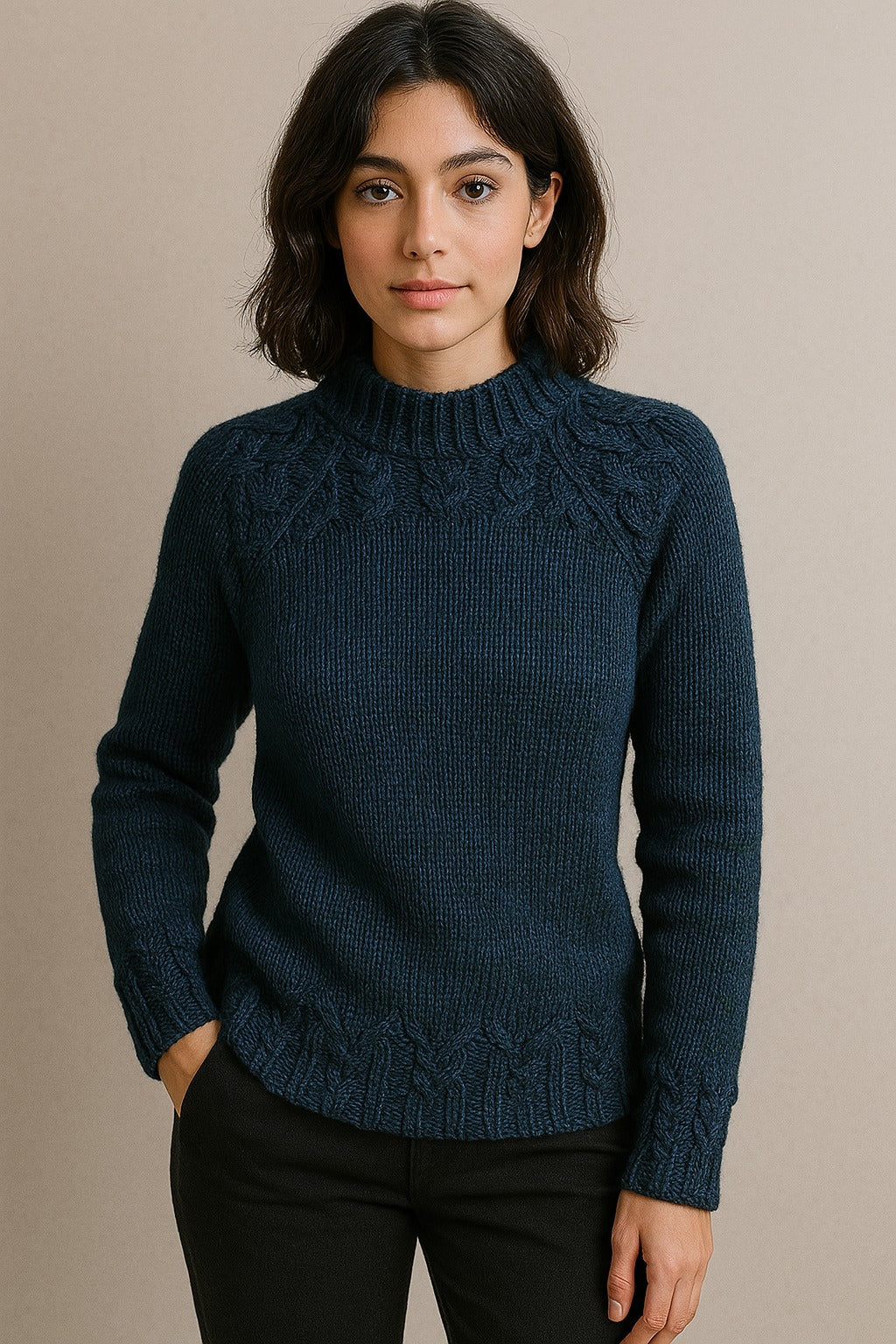 Bernadette | Vintage sweater med høj krave