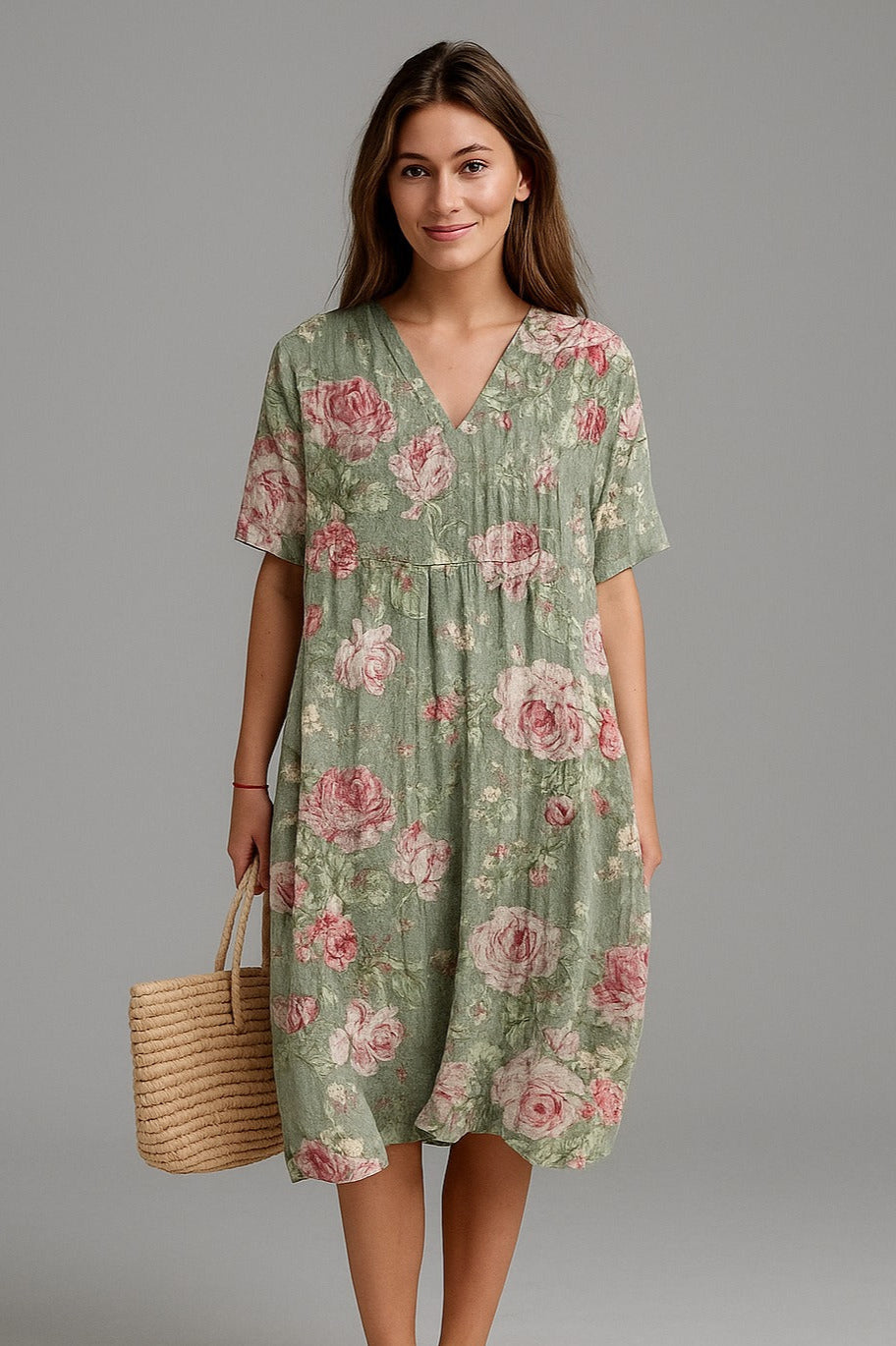 Lina | Vintage Kjole med Blomster