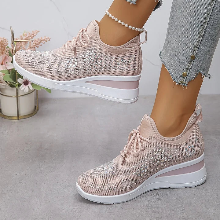 Giselle – Ortopædiske Sneakers med Glitrende Krystaller