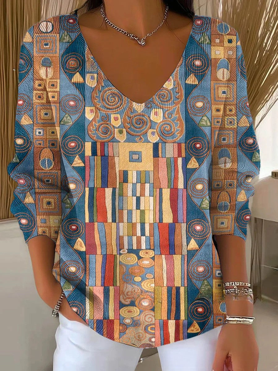 Lunessa – Klassisk minimalistisk strikpullover med dyb V-udskæring