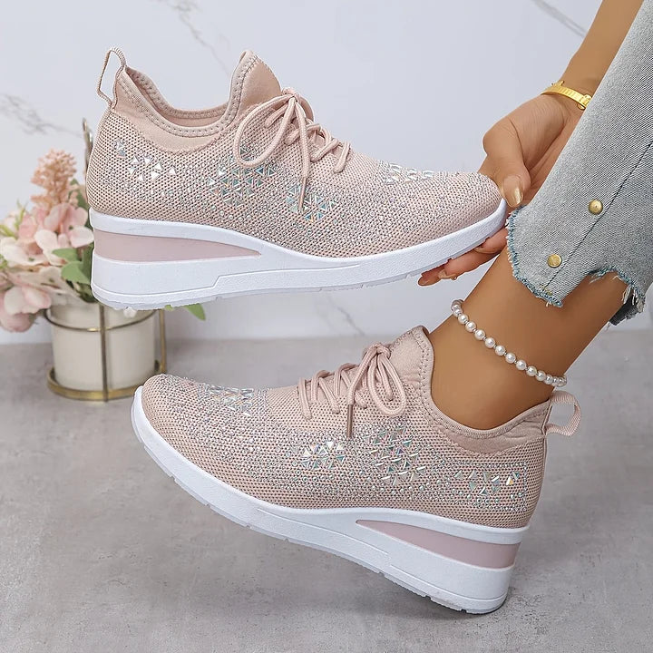 Giselle – Ortopædiske Sneakers med Glitrende Krystaller