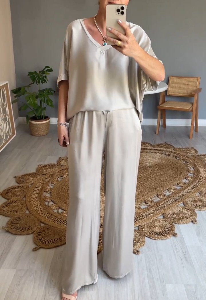 Elena | Casual to-delt sæt med rund hals