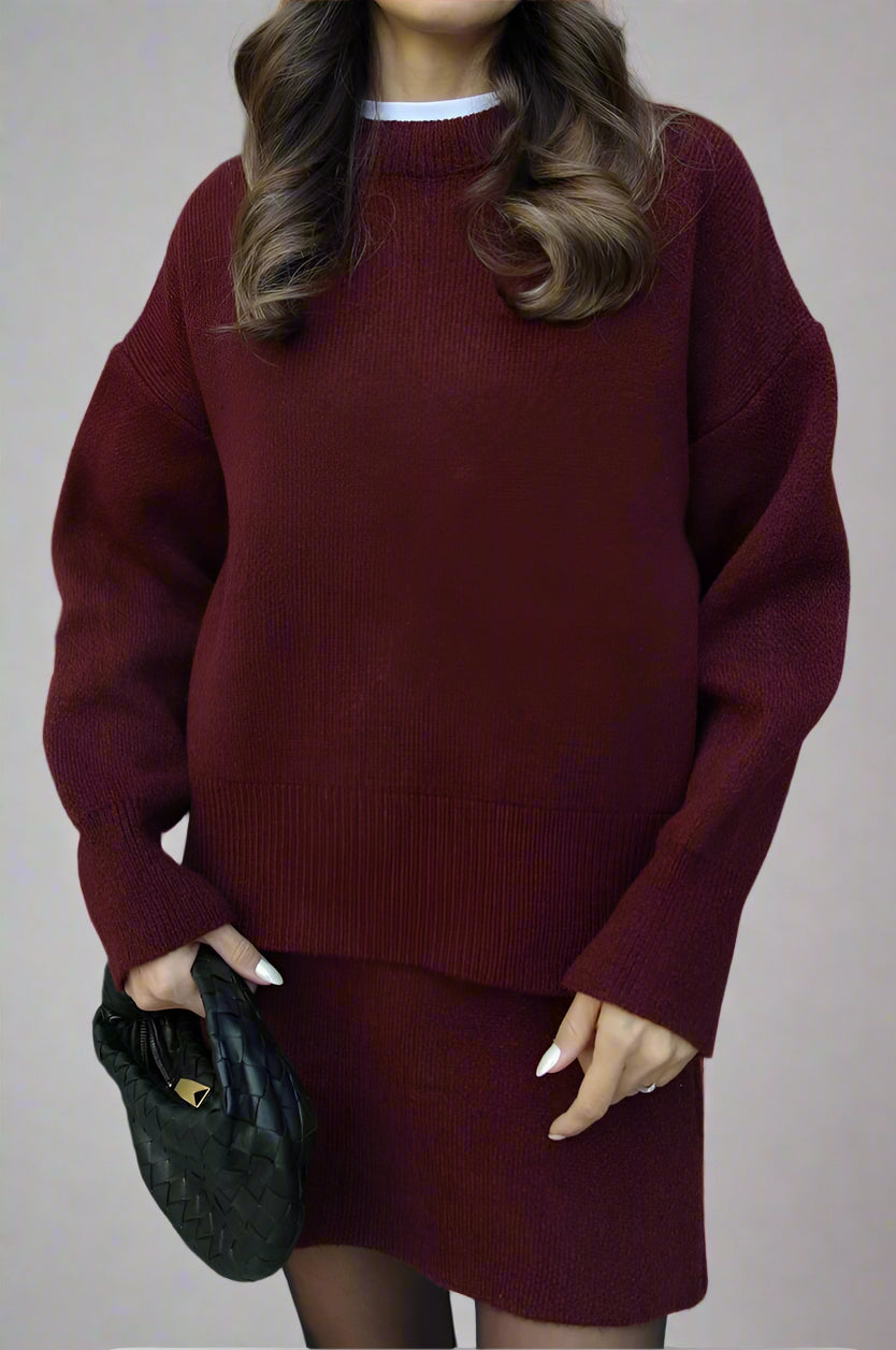 Miloria – Strikket trøje med matchende nederdel til piger