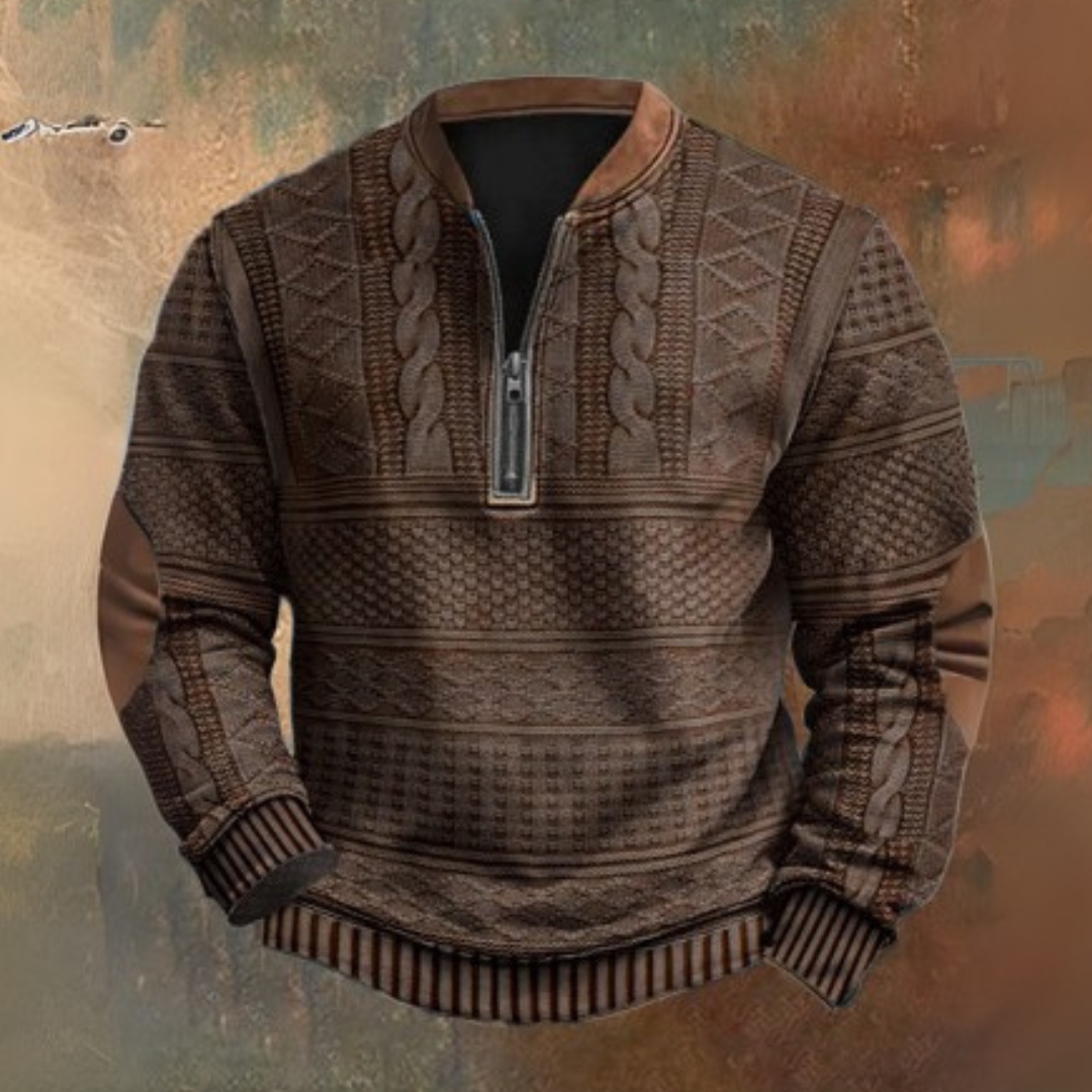 Sweater med kvart lynlås