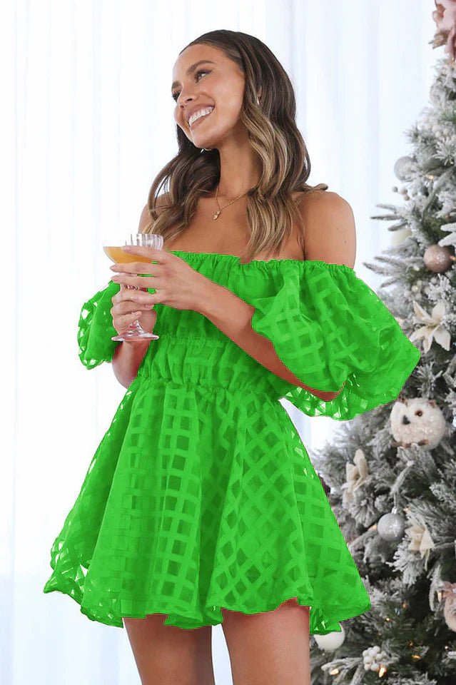 Evie - Mini Kjole med Puffærmer