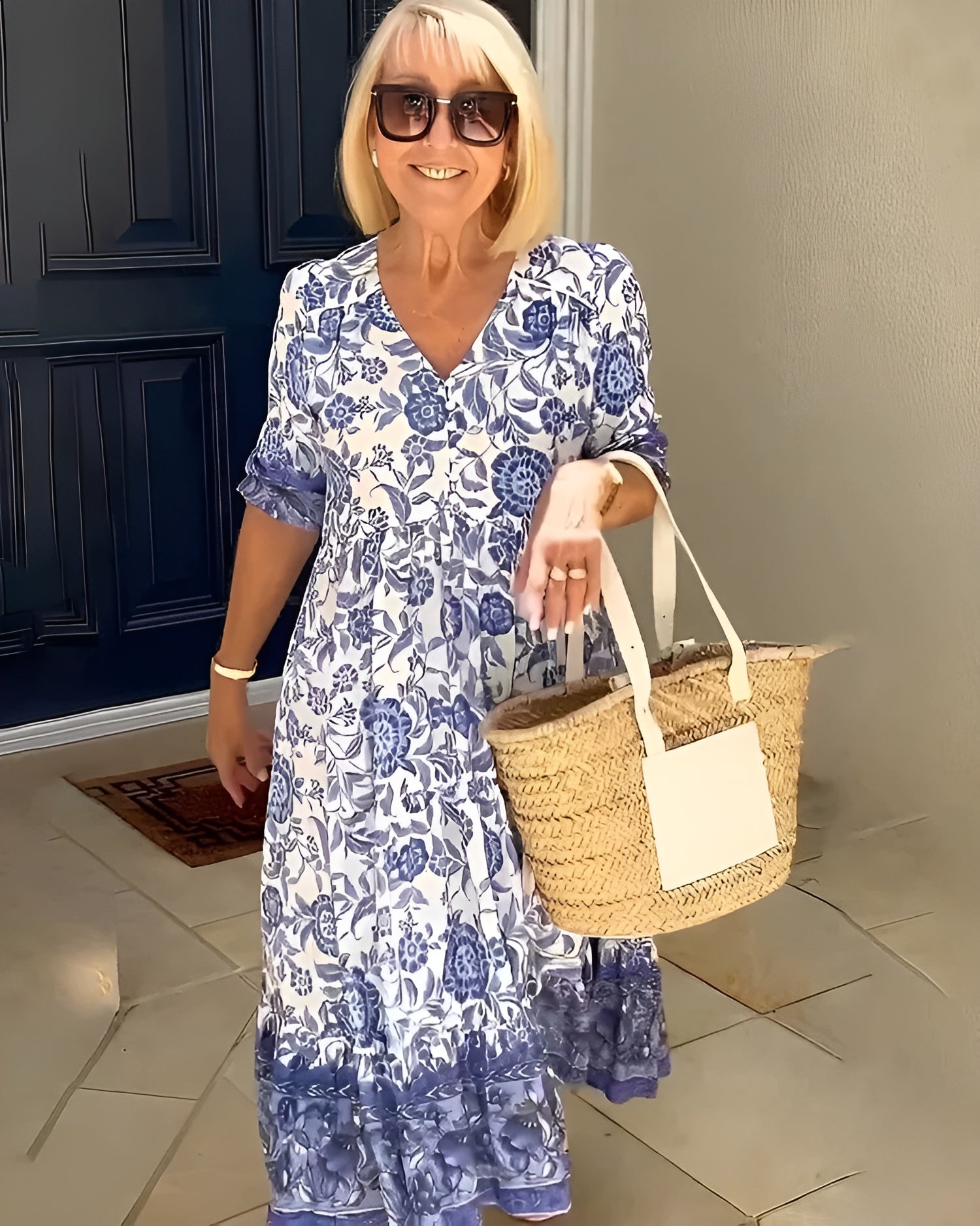 Evelyne | Elegant Blomstret Kjole