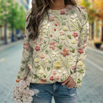 Gertruda | Sweater med Blomsterprint