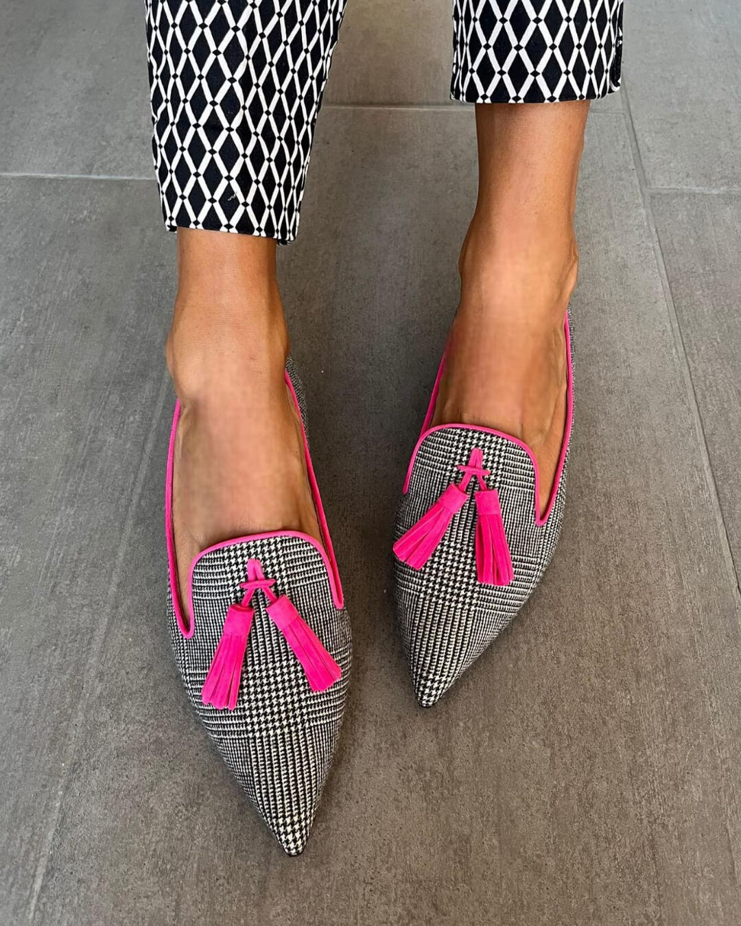 Ellaine | Angivet loafers med fluo frynser
