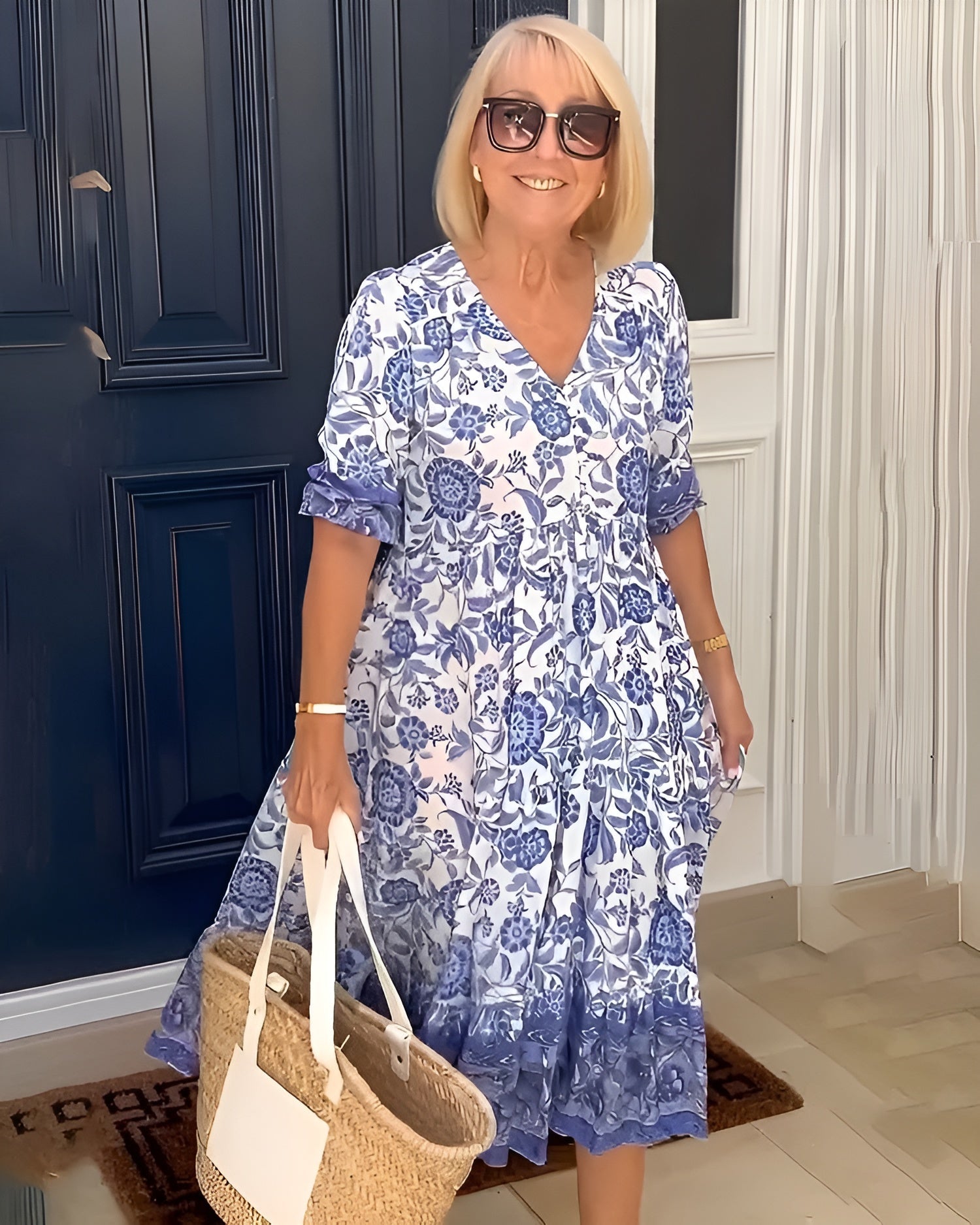 Evelyne | Elegant Blomstret Kjole