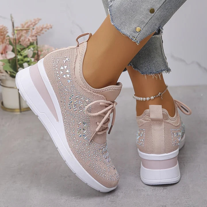 Giselle – Ortopædiske Sneakers med Glitrende Krystaller