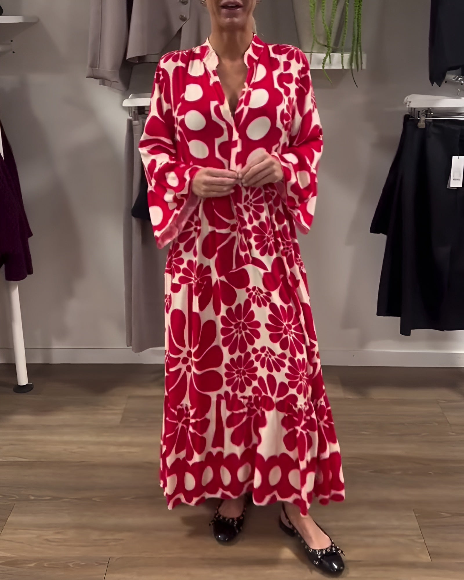 Marielle | Elegant Maxikjole med Blomster