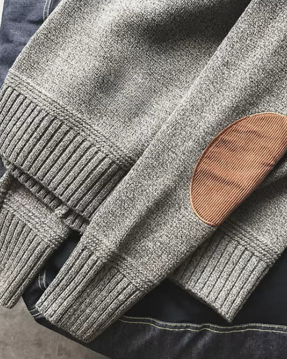 Henry - Uldtrøje med albueforstærkninger