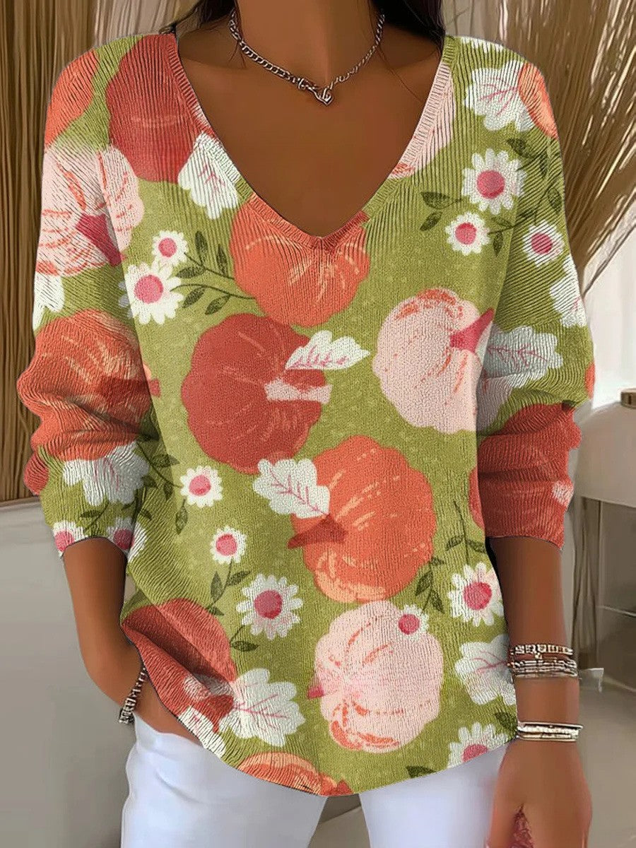 Lunessa – Klassisk blød pullover med V-udskæring