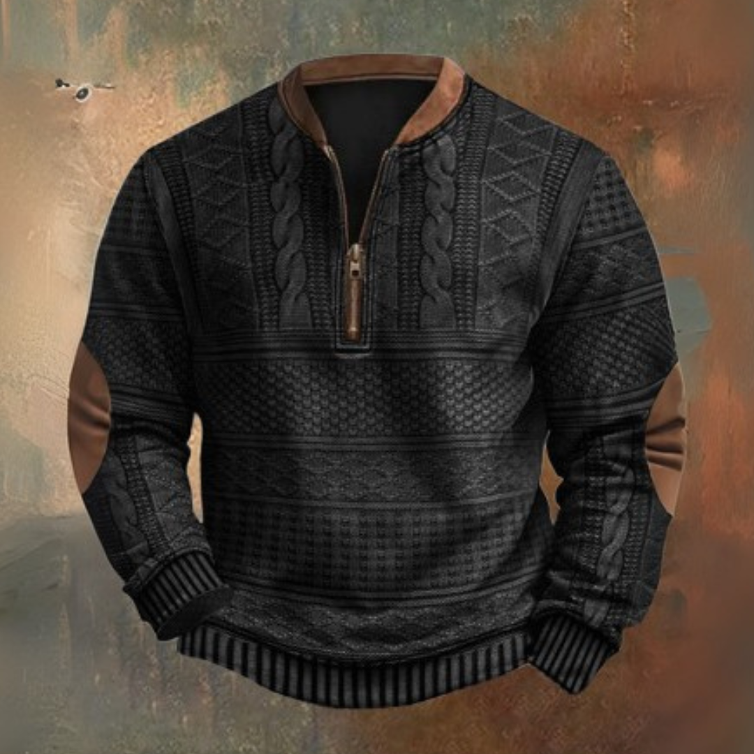 Sweater med kvart lynlås