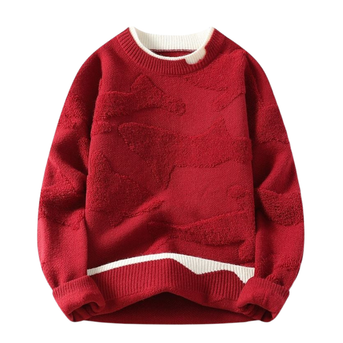 Sweater med tekstureret abstrakt mønster