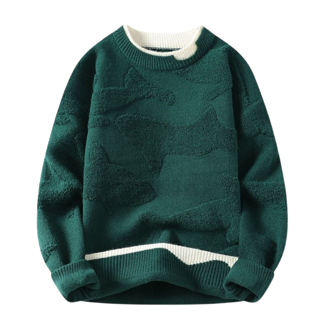 Sweater med tekstureret abstrakt mønster