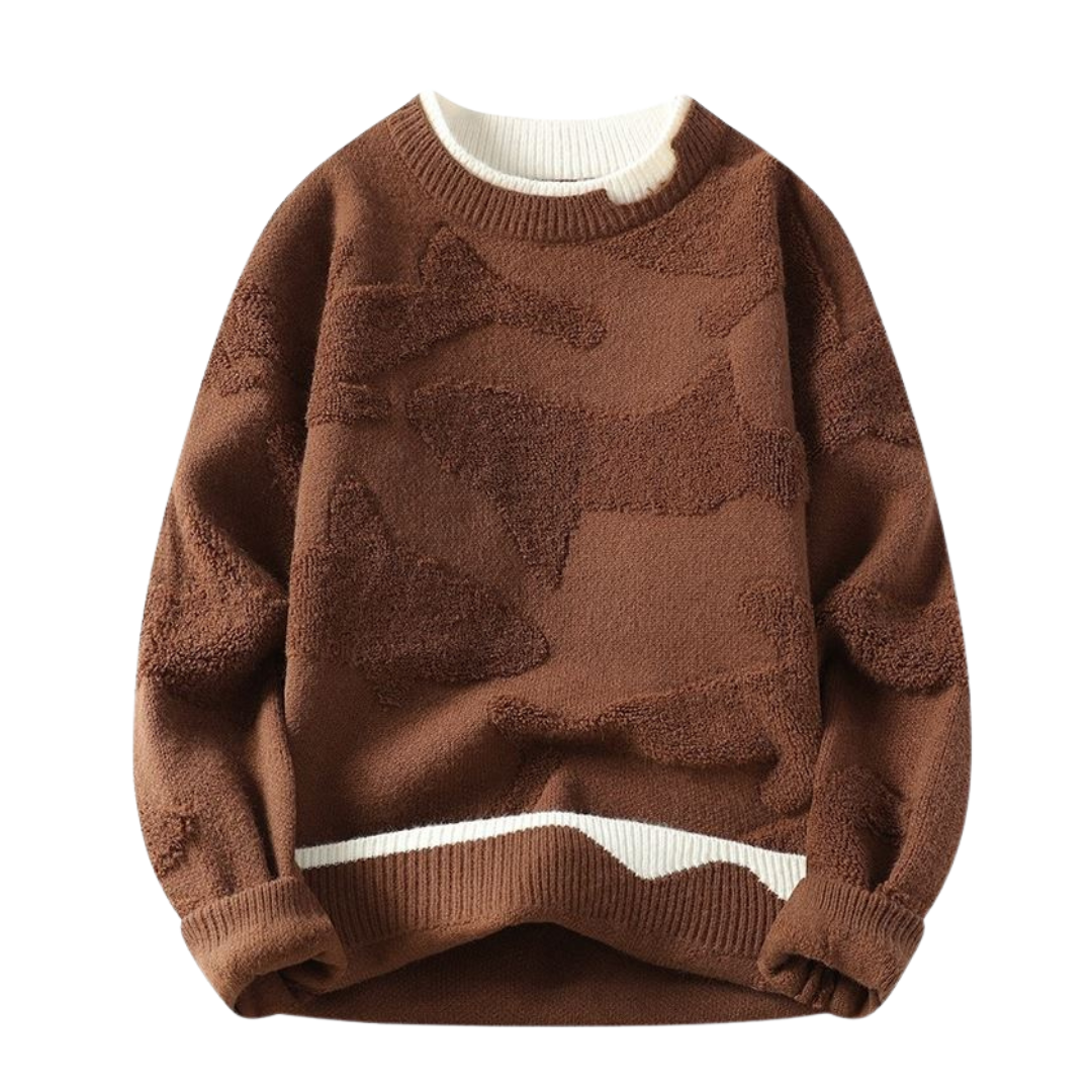 Sweater med tekstureret abstrakt mønster