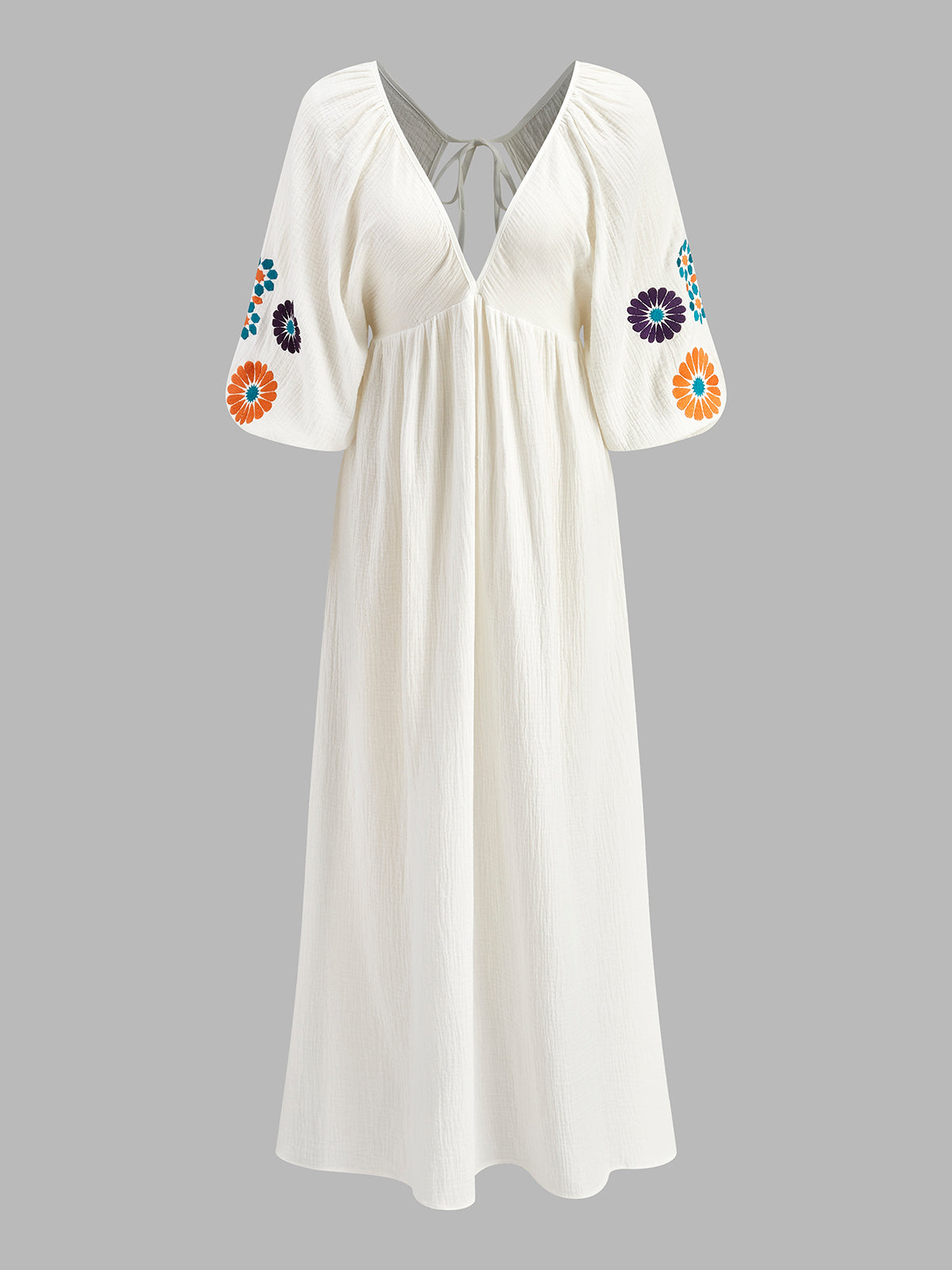 Maëlle™ | Lang Broderet Kjole