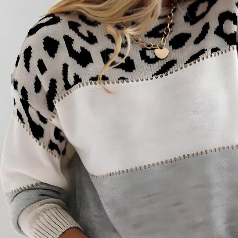 Charlene | Casual Sweater med Pantherprint