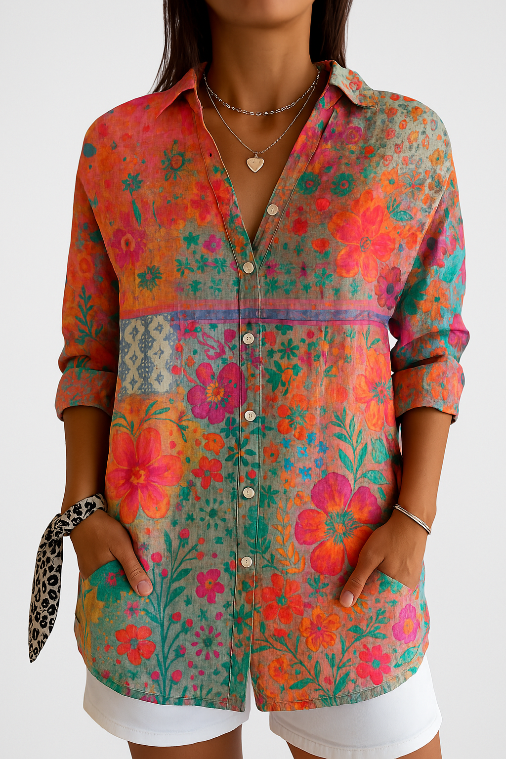 Jasmin | Boho Patchwork Bluse