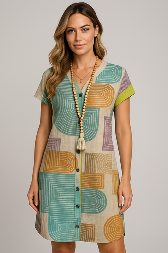 Lucille™ | Elegant Geometrisk Kjole